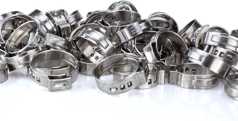 FlowField PEX Cinch Ear Hose Clamps, High Strength 304 Stainless Steel PEX Tubing Cinch Ring for PEX-b Tubing Pipe Fittings 5/8, 100Pcs - Image 1
